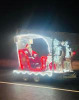 Float with santa ready for tonight's tour on the Trees estate.